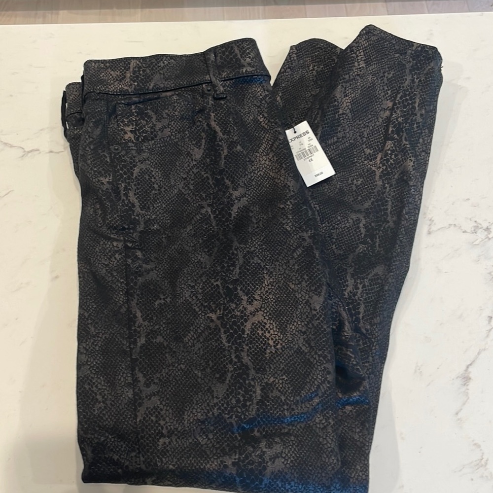 Express ankle mid rise legging jeans snake skin print